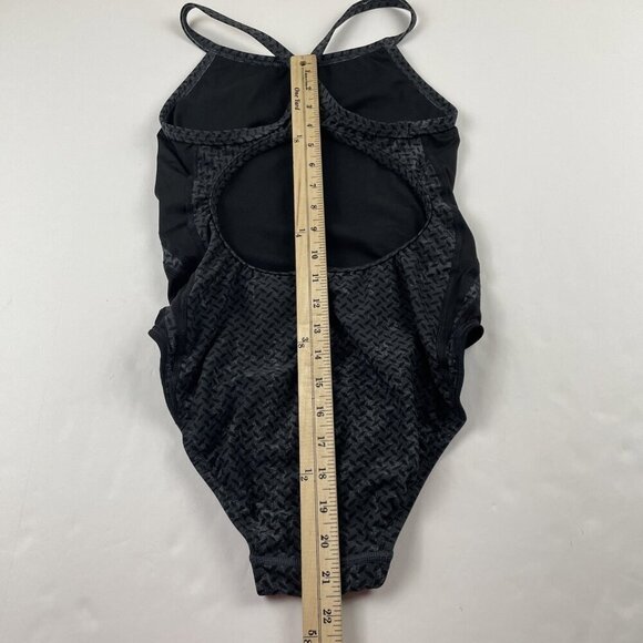 TYR One Piece Swimsuit Women’s Sz 36 Black High Cut Criss Cross Back Straps - Picture 3 of 10